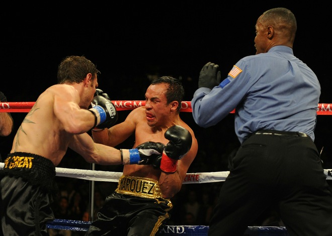 Juan Manuel Marquez of Mexico takes a hi