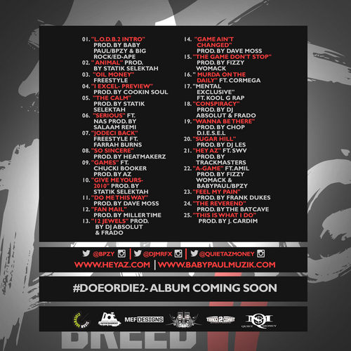 AZ_DyingBreed2_tracklist