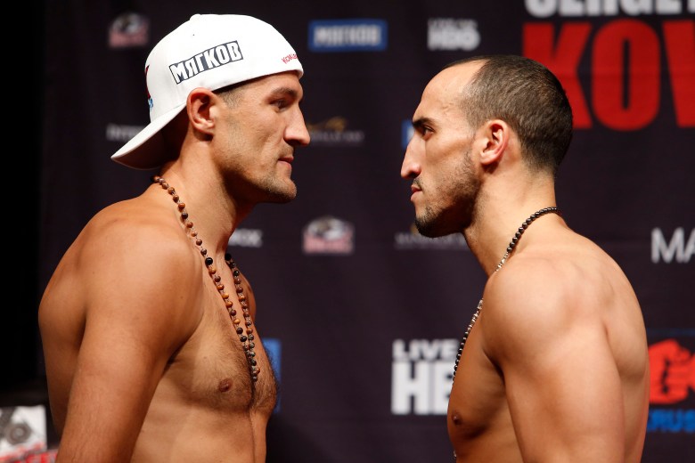 Sergey Kovalev vs Nadjib Mohammedi IBF-WBA-WBO  Light Heavyweight Championship weigh-in Sergey Kovalev 174.5 vs. Nadjib Mohammedi 173 Photo credit: WILL HART