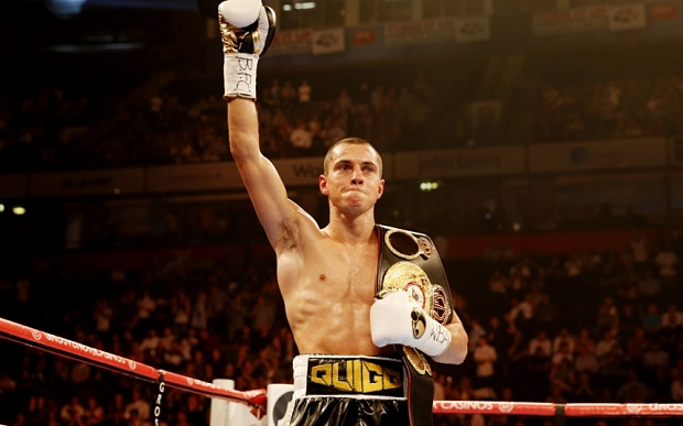 Boxing - Scott Quigg v Kiko Martinez WBA Super-Bantamweight Title - Manchester Arena - 18/7/15 Scott Quigg celebrates after winning his fight Mandatory Credit: Action Images / Carl Recine Livepic EDITORIAL USE ONLY.