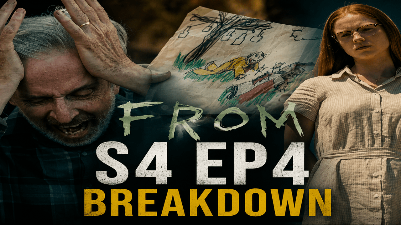 FROM Season 4 Episode 4 thumbnail featuring Henry in distress, a disturbing child’s drawing, and Sofia as the Man in Yellow