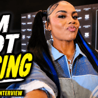 Big Lex poses during an exclusive BeatsBoxingMayhem interview ahead of her boxing match against Tesehki on the Claressa Shields vs. Kaye Scott undercard, declaring she is "not losing."