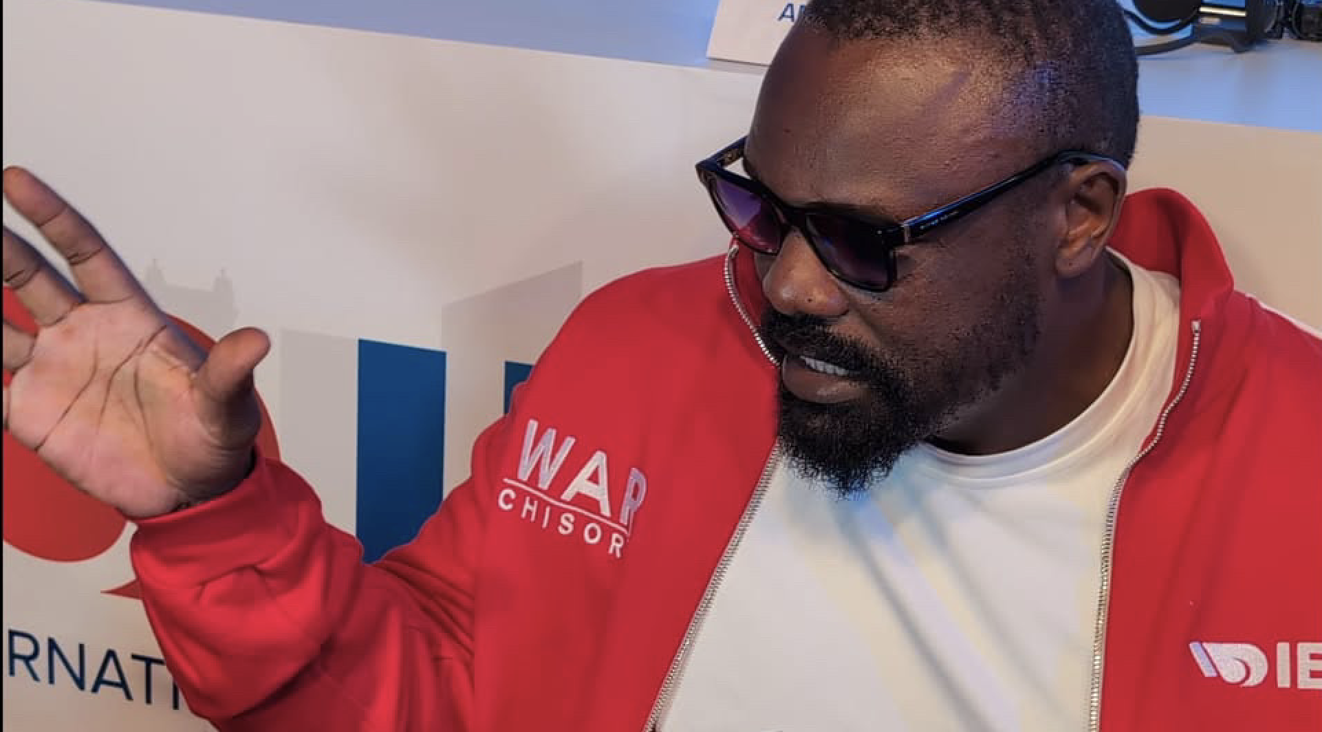 Derek Chisora at the IBA press conference in Istanbul.